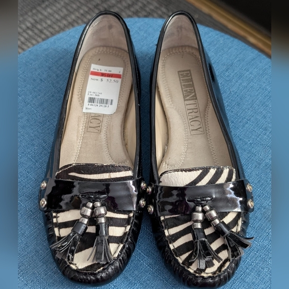 Ellen Tracy Nectar Black and Cream Women's Loafers size 7 - Picture 2 of 4